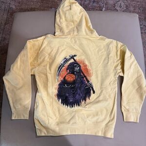 LA Lakers Reaper Hoodie LA Cultura Los Angeles, Yellow, Men’s Medium Basketball